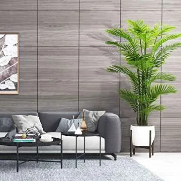 OXLLXO 6ft Artificial Areca Palm Silk Tree(72in) with 18 Trunks Faux Tree and Plastic Nursery Pot, Fake Plant for Office House Farmhouse Living Room Home Decor (Indoor/Outdoor)