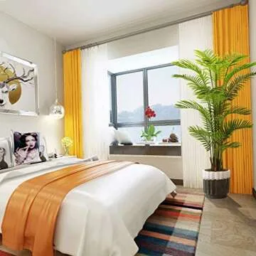 OXLLXO 6ft Artificial Areca Palm Silk Tree(72in) with 18 Trunks Faux Tree and Plastic Nursery Pot, Fake Plant for Office House Farmhouse Living Room Home Decor (Indoor/Outdoor)