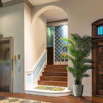 OXLLXO 6ft Artificial Areca Palm Silk Tree(72in) with 18 Trunks Faux Tree and Plastic Nursery Pot, Fake Plant for Office House Farmhouse Living Room Home Decor (Indoor/Outdoor)