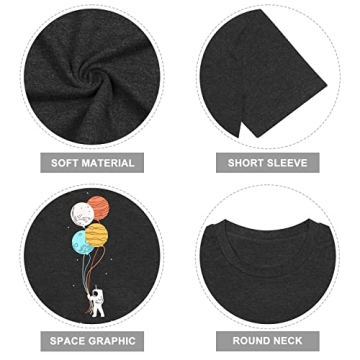Cute Astronaut Moon Space Graphic Shirt for Women