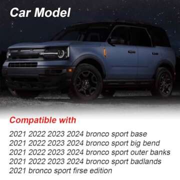 DZG LED Side Marker Lights Turn Signal Lights Compatible with Bronco Sport Base Big Bend Outer Banks...