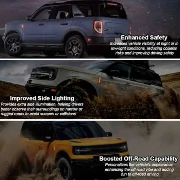 DZG LED Side Marker Lights for Ford Bronco Sport 2021-2024