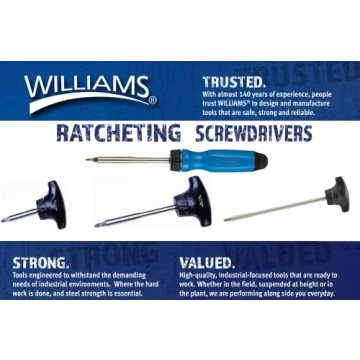 Williams Magnetic Multi-bit Ratcheting Screwdriver 9-Inch