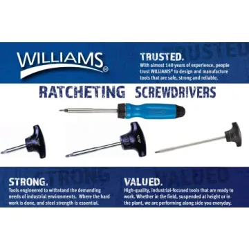Williams Magnetic Multi-bit Ratcheting Screwdriver 9-Inch