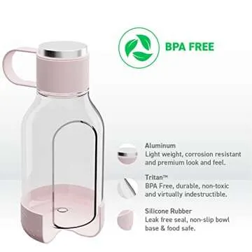 Asobu Tritan Water Bottle with Dog Bowl Attached 50 Ounces (Pink)