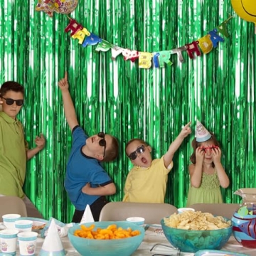 2 Pack Green Streamers Backdrop for Brilliant Party Decor