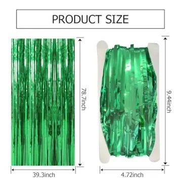 2 Pack Green Streamers Backdrop for Brilliant Party Decor
