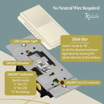 TOPGREENER Kalide Dimmer Switch for Home or Office