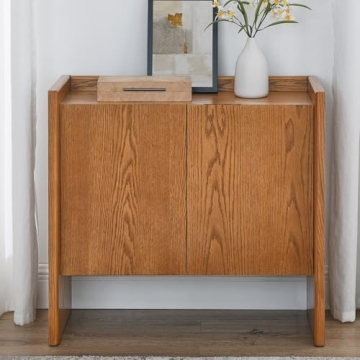 Amposei Modern Vintage Small Sideboard 34-Inch Entryway Storage Cabinet Coffee Bar Cabinet with Adju...