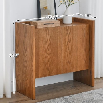 Amposei Vintage Small Sideboard Adjustable Shelf Entryway Storage
