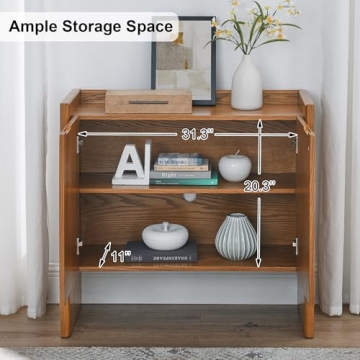 Amposei Vintage Small Sideboard Adjustable Shelf Entryway Storage