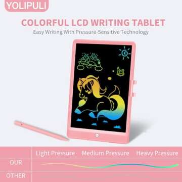 LCD Writing Tablet Doodle Board: 8.5 Inch Colorful Drawing Board Preschool Educational Toy Erasable ...