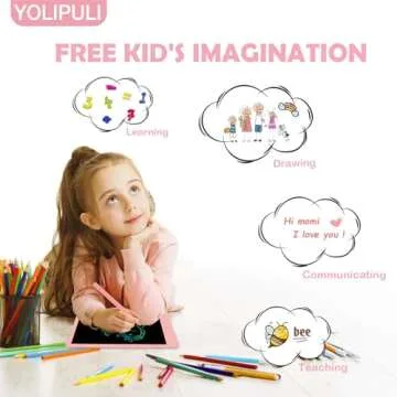 LCD Writing Tablet Doodle Board: 8.5 Inch Colorful Drawing Board Preschool Educational Toy Erasable Writing Tablet Birthday Gifts for Toddler Girls Boys (Pink)