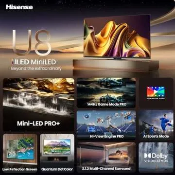 Hisense U8N 85-Inch 4K Smart TV with Dolby Vision and Game Mode