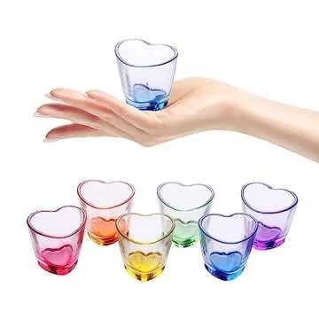 Colorful Heart-Shaped Shot Glasses Set of 12 for Any Occasion