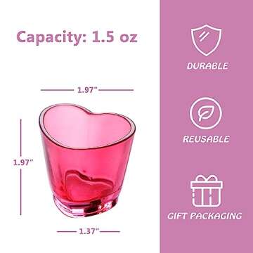 Colorful Heart-Shaped Shot Glasses Set of 12 for Any Occasion