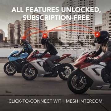 Sena 50R 3-Button Motorcycle Bluetooth Headset w/Sound by Harman Kardon Integrated Mesh Intercom System Premium Microphone & Speakers