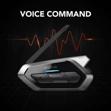 Sena 50R 3-Button Motorcycle Bluetooth Headset w/Sound by Harman Kardon Integrated Mesh Intercom System Premium Microphone & Speakers