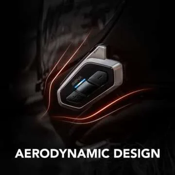 Sena 50R 3-Button Motorcycle Bluetooth Headset w/Sound by Harman Kardon Integrated Mesh Intercom System Premium Microphone & Speakers