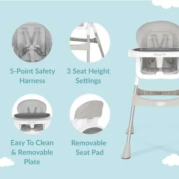 Dream On Me Tabletalk High Chair - Portable & Compact
