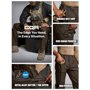 CQR Men's Tactical Cargo Pants in Raider Dark Brown