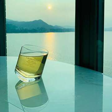 Osci-Fly Mothers Day Gifts for Friends, Tilted Etched Whisky Glass Whiskey Tumblers Beer Glasses - 8.8 oz - I Survived the Great Toilet Paper Crisis of 2020