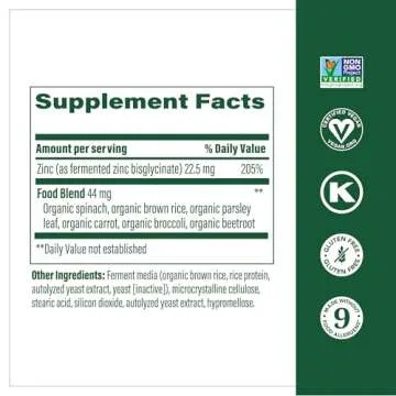 MegaFood Zinc Supplements - Vegan Immune Support Supplement With 22.5 mg High Potency Fermented Zinc...
