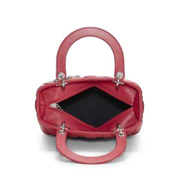 Dior, Pre-Loved Pink Cannage Quilted Lambskin Lady Dior Medium, Pink