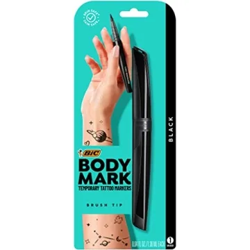 Bic BodyMark Temporary Tattoo Markers - Black Ink, 0.04 Fl Oz