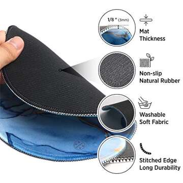 Oriday Customized Round Gaming Mouse Pad - Artistic, Ergonomic, Washable 8.7" x 8.7" for Home, Offic...