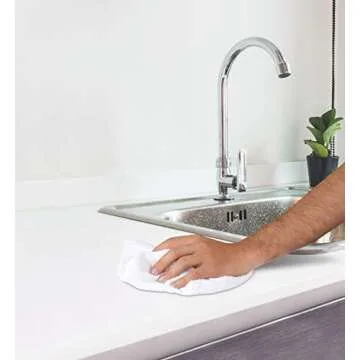 ZOYER Kitchen Bar Mops Towels 12 Pack - 16 x 19 Inches White Bar Towels for Kitchen, 100% Cotton Super Absorbent Kitchen Towels, Multi-Purpose Cleaning Towels for Housekeeping, Kitchen & Bars