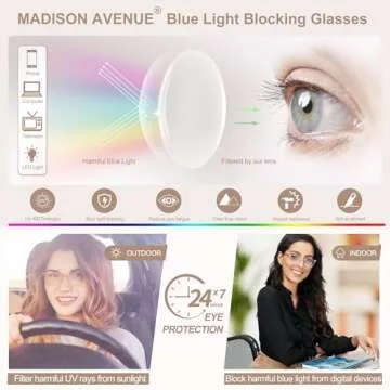Madison Avenue Blue Light Blocking Glasses Stylish Comfort