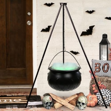 Halloween Decorations Outdoor - Halloween Party Decorations - Large Witches Cauldron on Tripod with ...