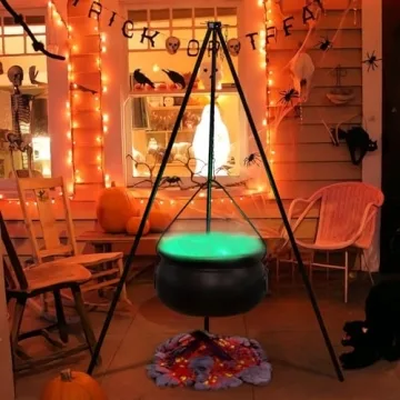 Large Witches Cauldron with Lights for Spooky Halloween Decor