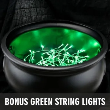 Large Witches Cauldron with Lights for Spooky Halloween Decor