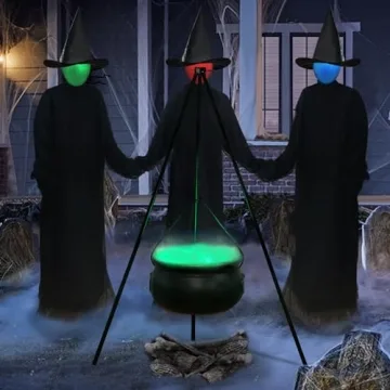 Large Witches Cauldron with Lights for Spooky Halloween Decor
