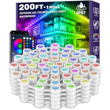 200FT Permanent Outdoor RGB Lights,IP67 Waterproof Smart LED Eaves Lights with App/Remote Control,fo...