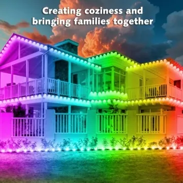 200FT Permanent Outdoor RGB Lights,IP67 Waterproof Smart LED Eaves Lights with App/Remote Control,for Christmas and All Holiday Decor,Daily and Accent Lighting,House Roof and Garden Lighting