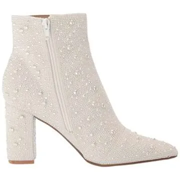 Betsey Johnson Women's Cady Ankle Boot - Elegant Comfort in Pearl