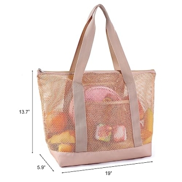Edraco Mesh Beach Bag for Beach, Gym & Grocery Use