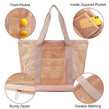 Edraco Mesh Beach Bag for Beach, Gym & Grocery Use