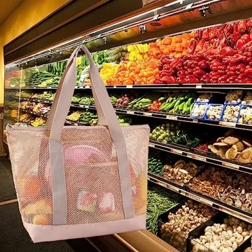 Edraco Mesh Beach Bag for Beach, Gym & Grocery Use