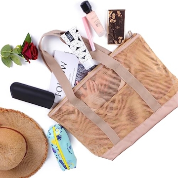 Edraco Mesh Beach Bag for Beach, Gym & Grocery Use