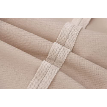 MISSACTIVER Women’s Oversized Contrast Patchwork Sweatshirt Casual Side Split High Low Hem Boyfriend Pullover Tops Streetwear Apricot