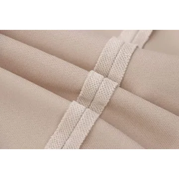 MISSACTIVER Women’s Oversized Contrast Patchwork Sweatshirt Casual Side Split High Low Hem Boyfriend Pullover Tops Streetwear Apricot