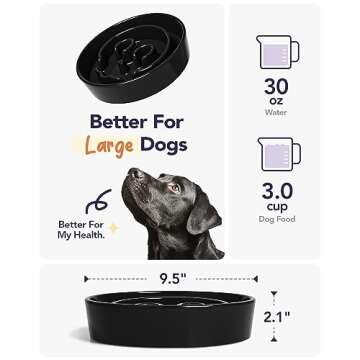 LE TAUCI Slow Feeder Dog Bowls Ceramic, 3 Cups Slow Feeding Dog Bowl Medium Large Breed, Maze Dog Bo...