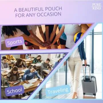 Teen First Period Pouch with Sanitary Napkins/Pads, Panty Liners, Wipes and Disposable Bags for Tweens and Teens