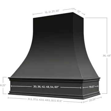 Riley & Higgs Curved Black Range Hood Cover - Elegant Design