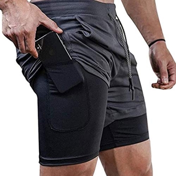 Surenow Men's Running Shorts - 2-in-1 Stealth Design for Optimal Performance