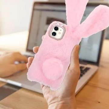 11 Case Cellphone Cases Phone Case Compatible with iPhone 11, Furry Phone Cover 6.1 Inches Cute Phon...